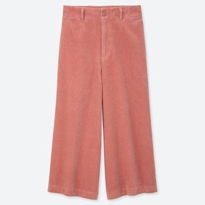 Uniqlo Corduroy Pink Wide Leg Pants